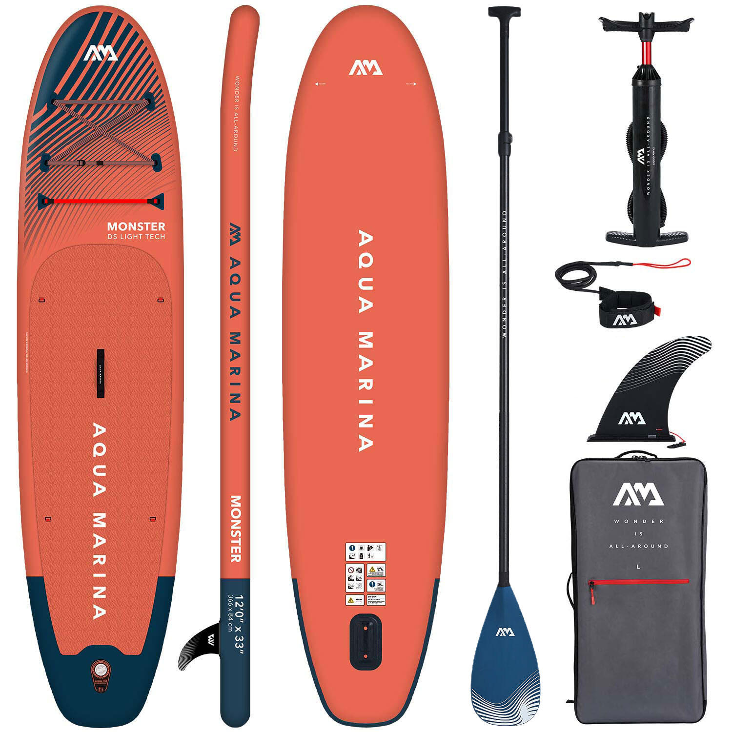 Deska SUP Aqua Marina MONSTER 12'0 + WIOSŁO CARBON