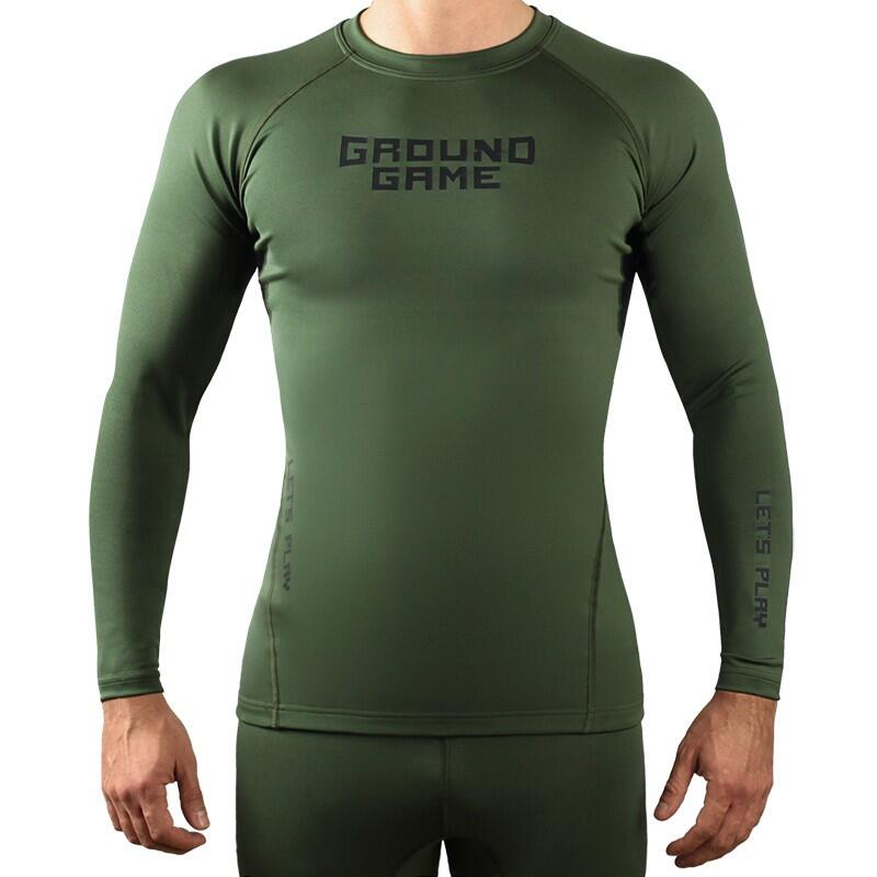 Rashguard Ground Game Męski Athletic Długi Rękaw Khaki M