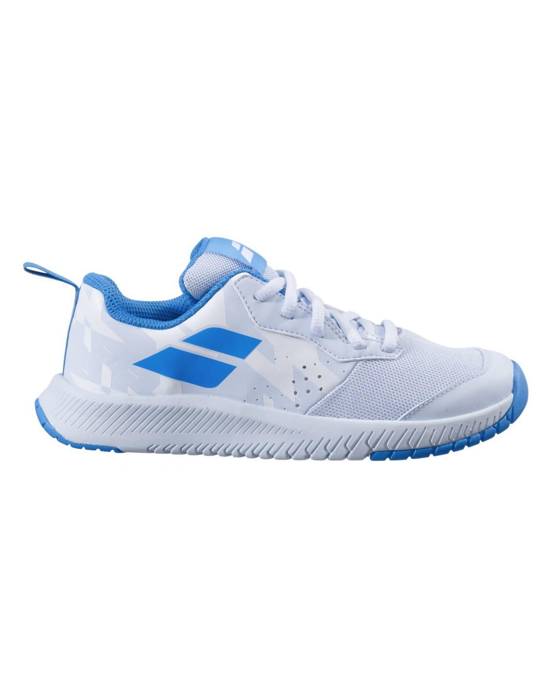 Buty tenisowe dziecięce Babolat Pulsion AC Kid white/illusion blue 30