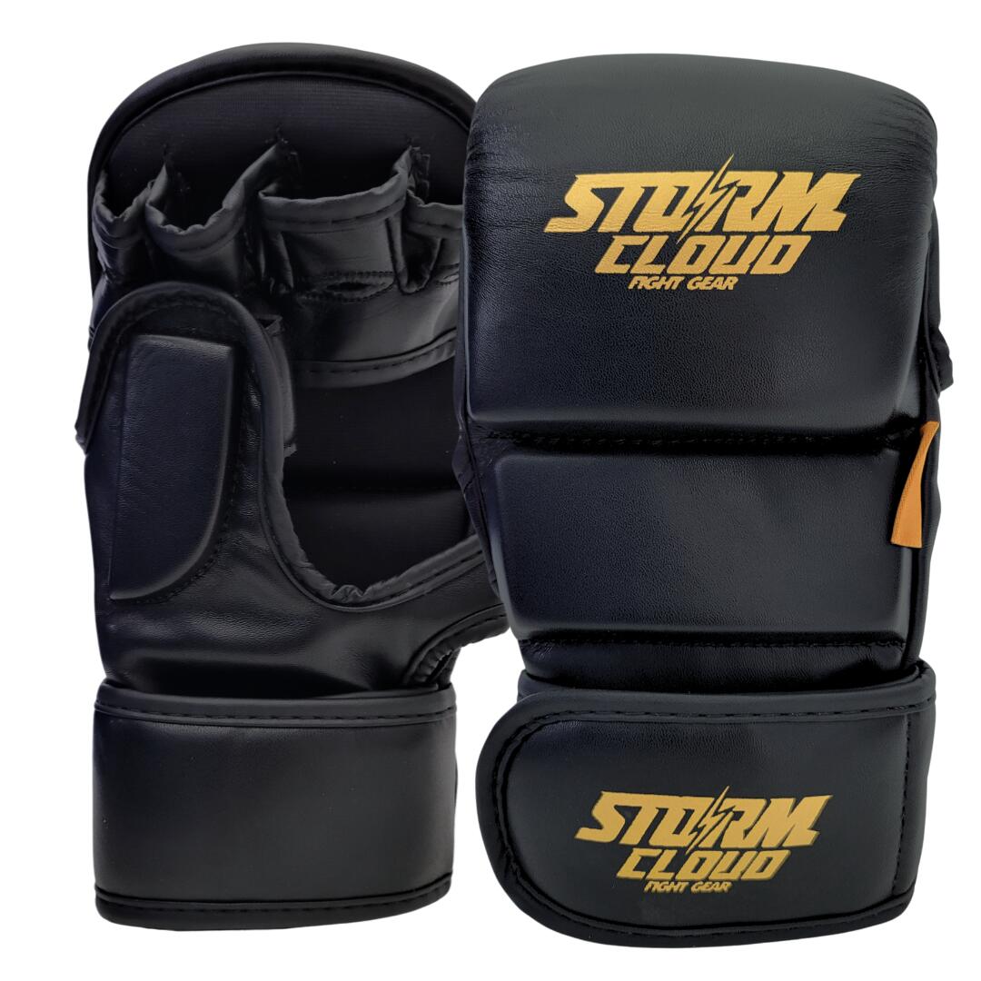 Rękawice MMA StormCloud Sparingowe 7oz Rookie Czarne/Złote XL