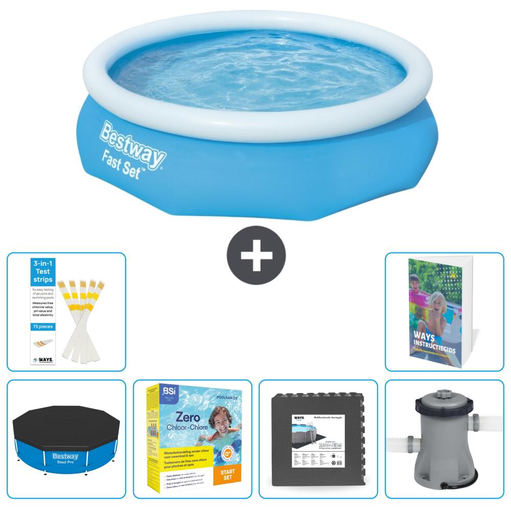 BESTWAY Basen Fast Set Okrągły - 305x76 cm - 7-częściowy S85