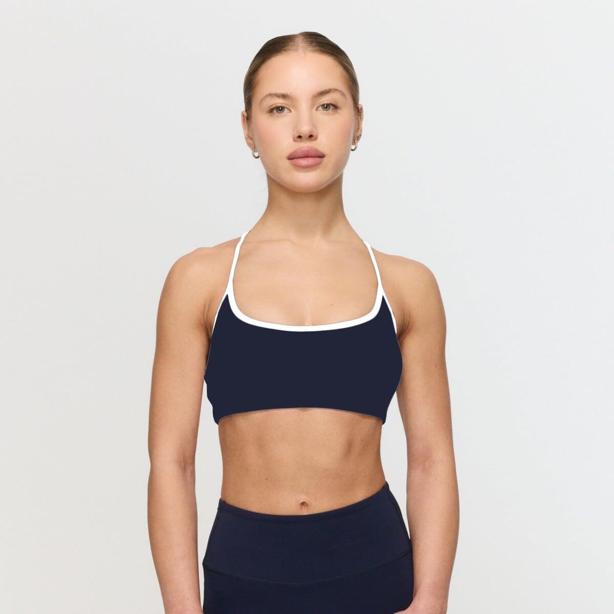 Biustonosz sportowy damski fitness niebieski Varsity
