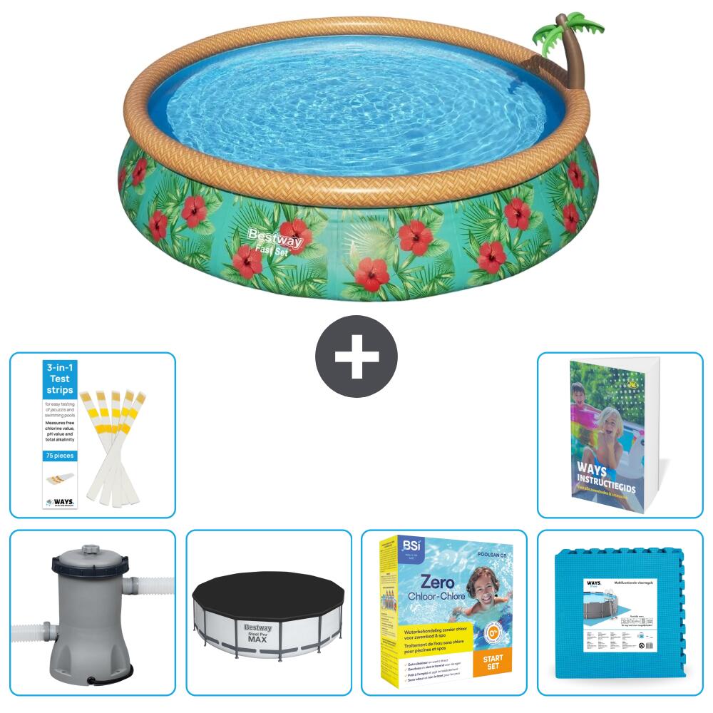 BESTWAY Basen Fast Set Okrągły - 457x84 cm - 7-częściowy S276