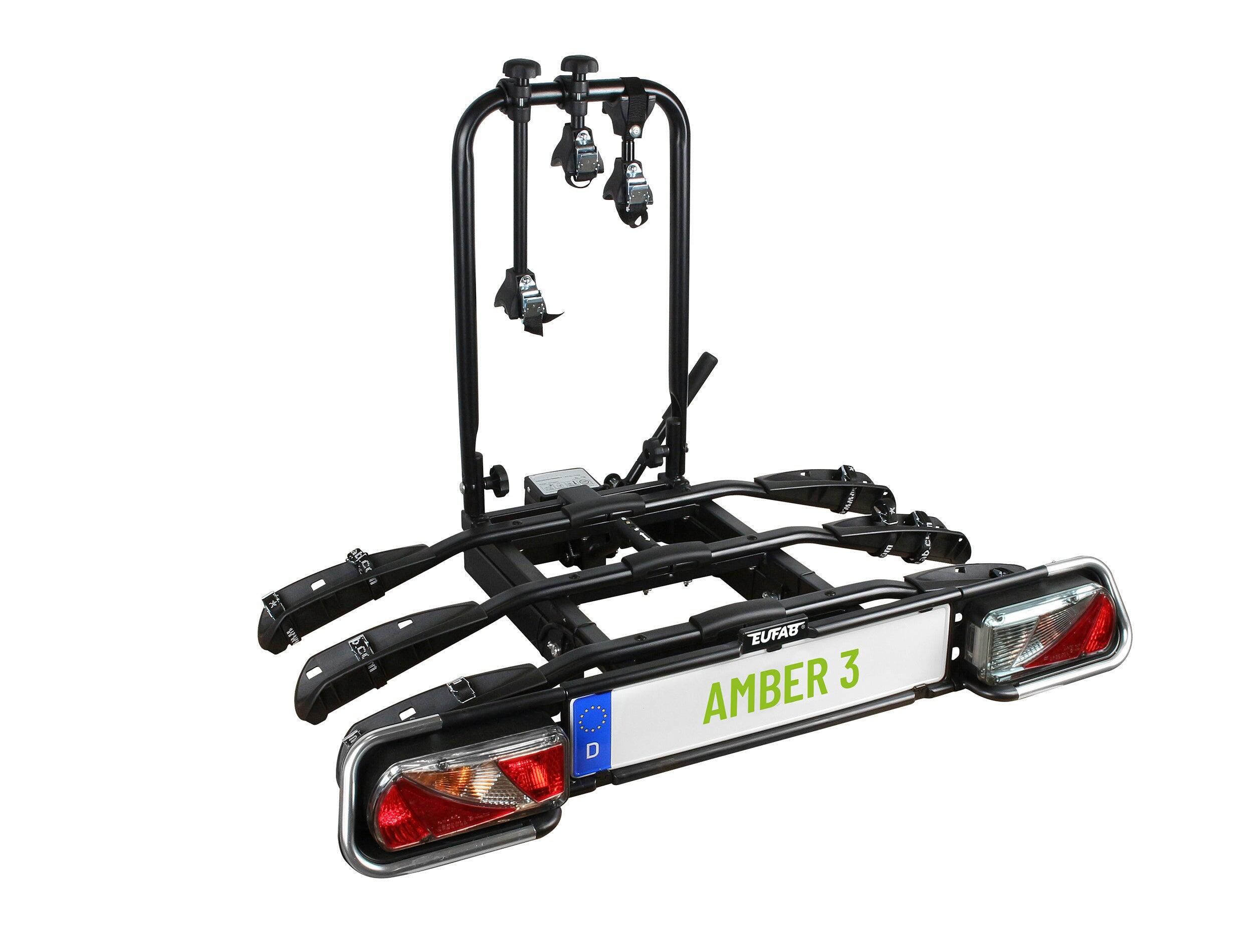 Uchylny bagażnik rowerowy na 3 rowery Eufab Amber