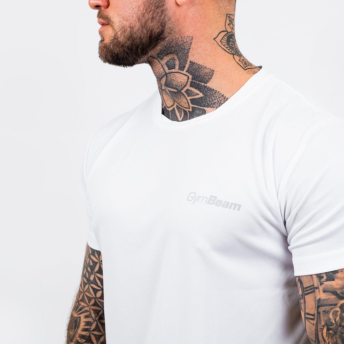 Koszulka męska fitness regular fit biała TRN