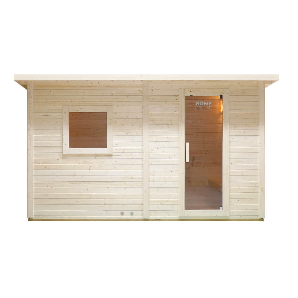 Sauna zewnętrzna z przedpokojem TALO XL - 400 x 217 cm dla 5 osób