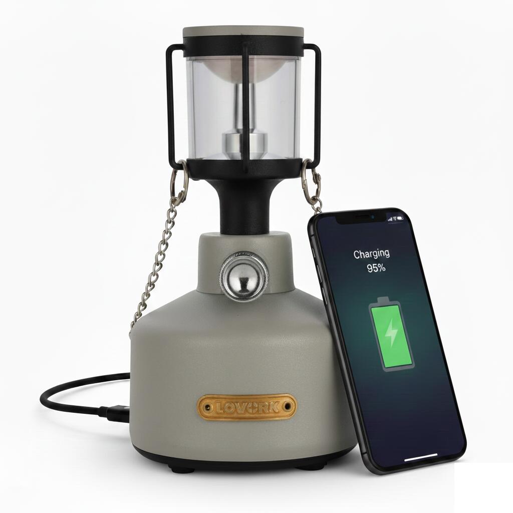 LOVORK MISTRAL - bezprzewodowa latarnia LED 100 h, powerbank, IP54