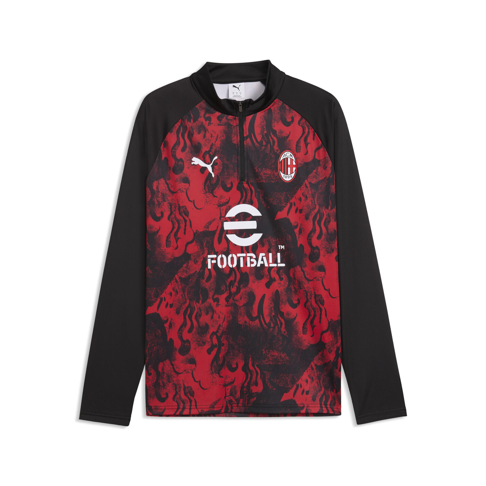 Męska koszulka na rozgrzewkę AC Milan z zamkiem 1/4 PUMA