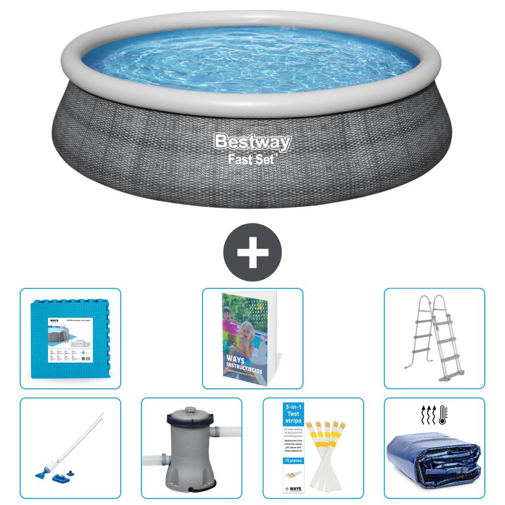 BESTWAY Basen Fast Set Okrągły - 457x107 cm - 8-częściowy S493