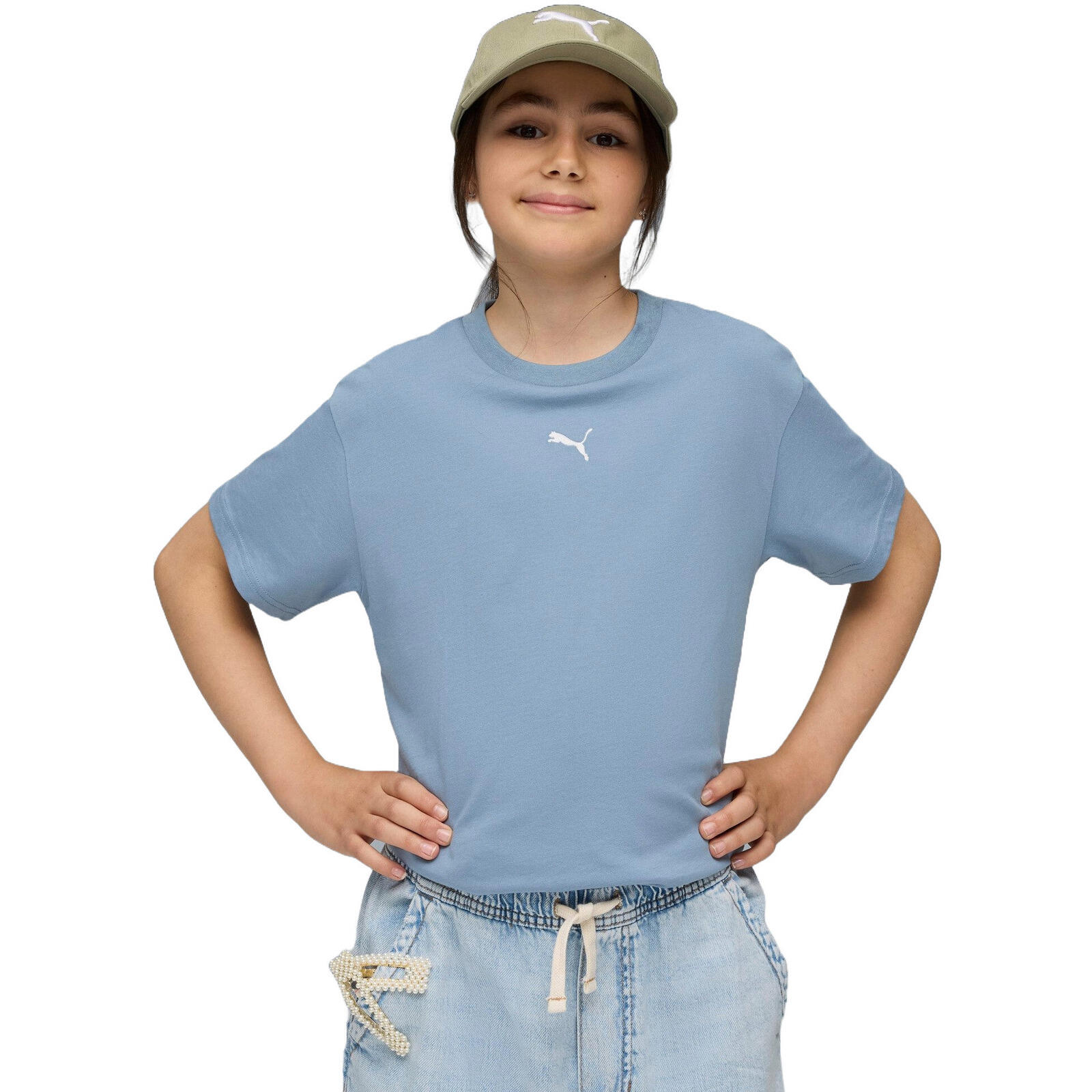 Koszulka dla dzieci Puma Ess Boxy Tee G Cool Blue
