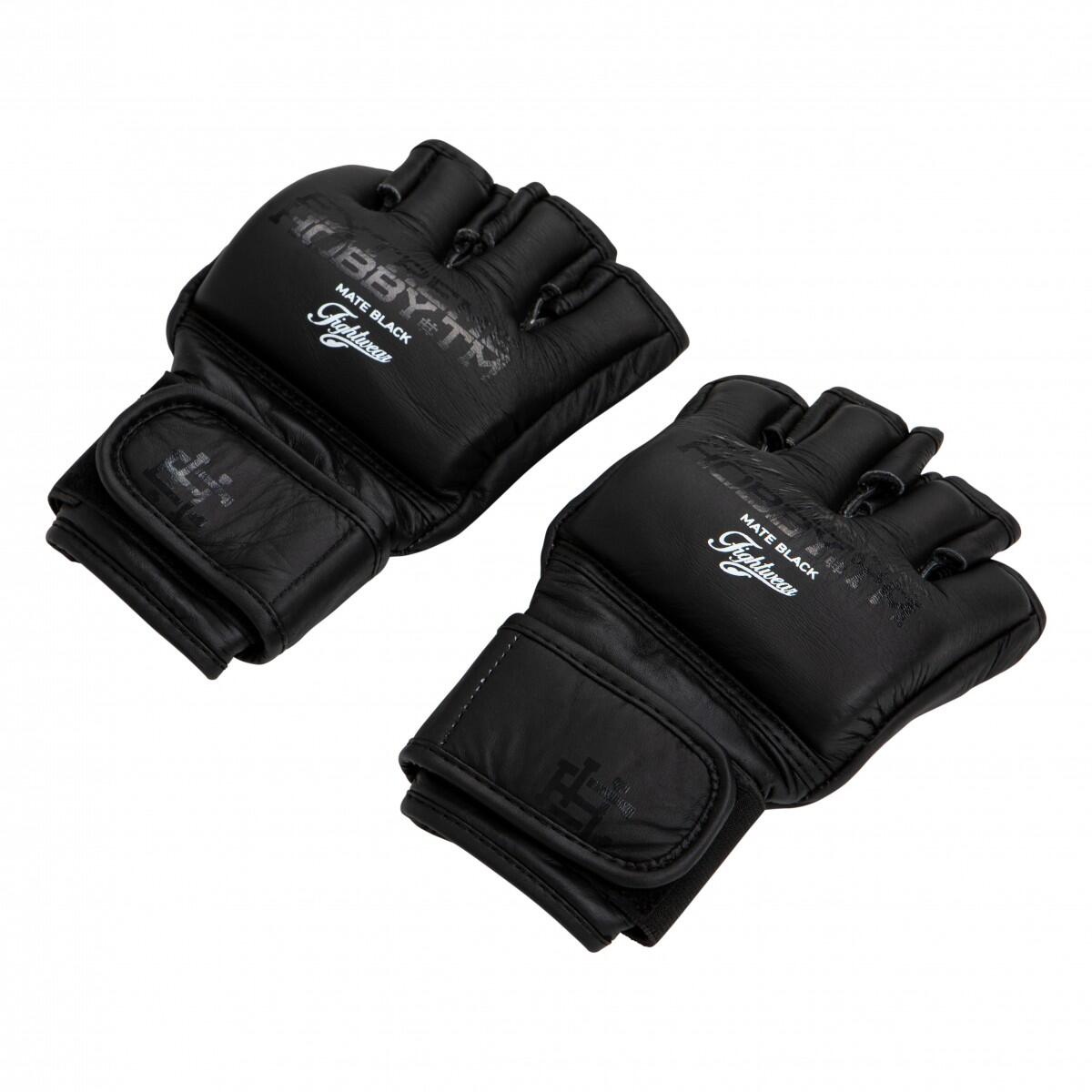 Rękawice do MMA i Muay Thai skóra naturalna EXTREME HOBBY MATE BLACK COMBAT