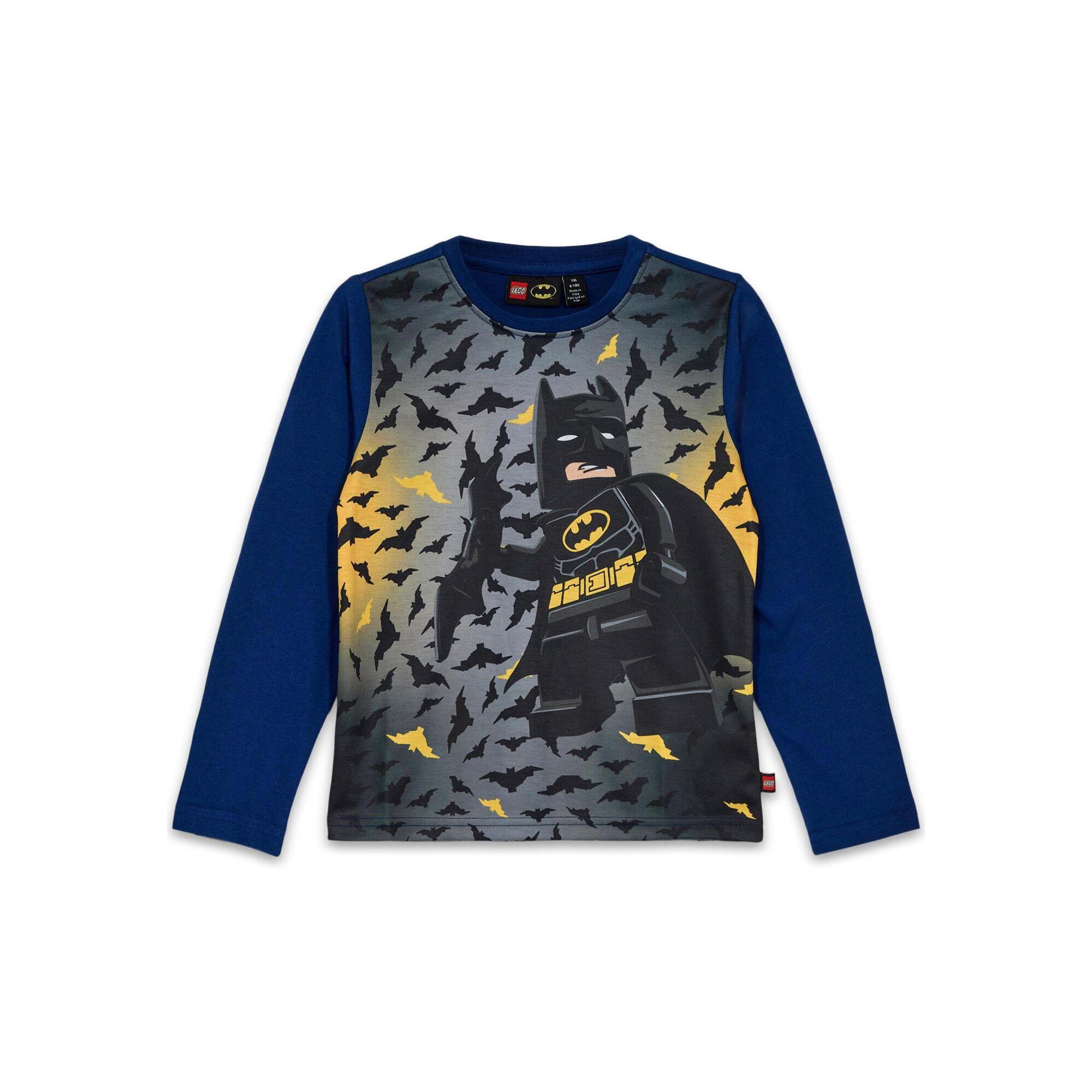 Koszulka dziecięca LEGO Batman z długim rękawem Tano 601  niebieska.