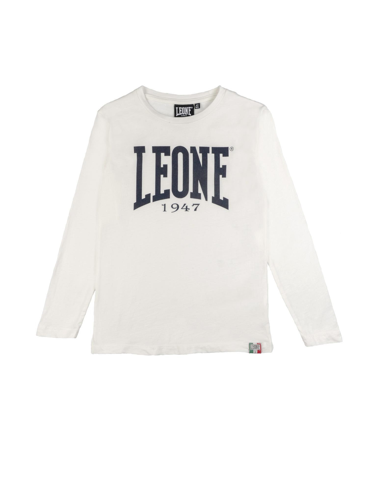 Leone 1947 Basic Langarm-T-Shirt z dużym logo dla Kinder