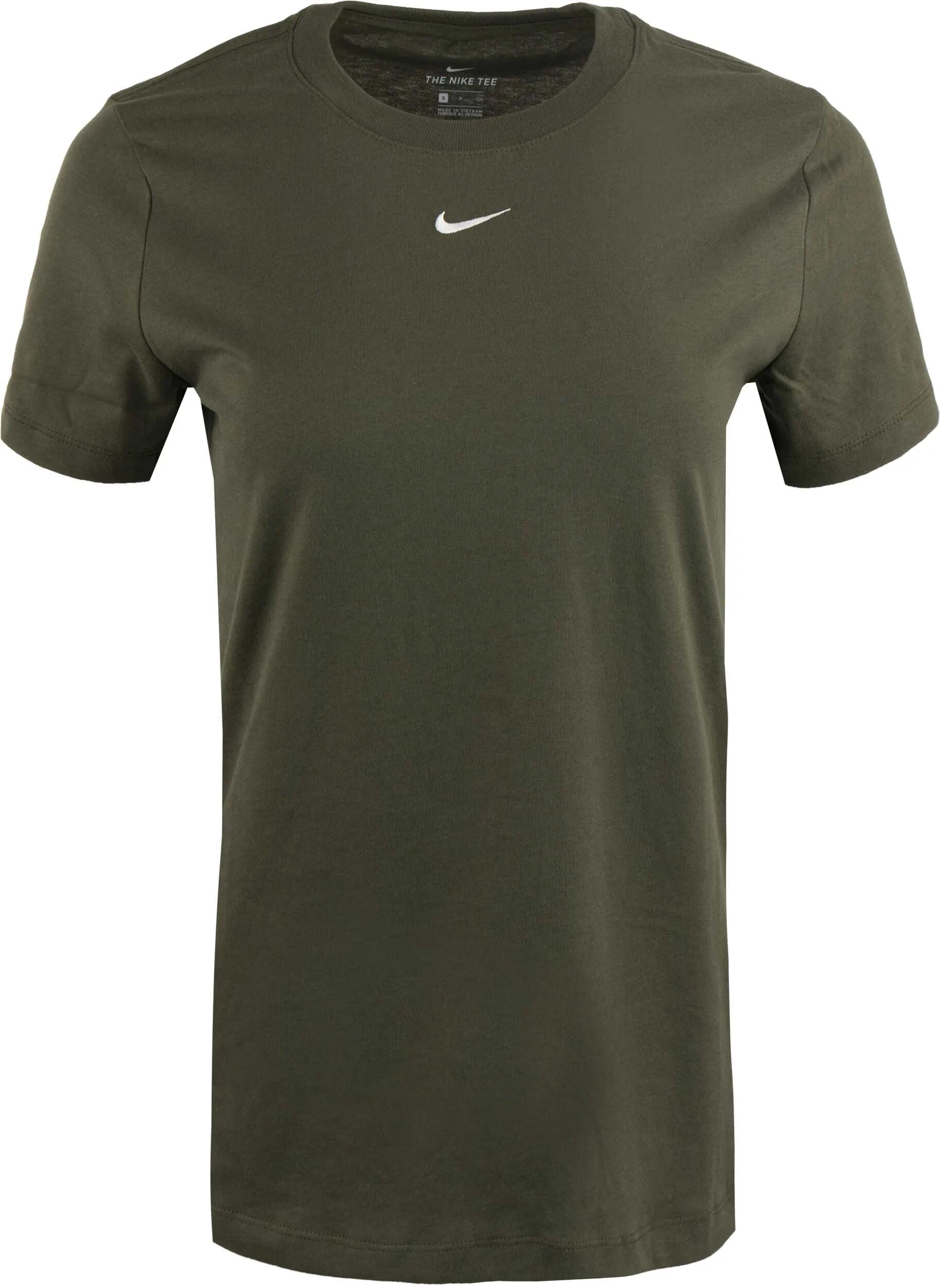 Damska koszulka Nike Essential Crew w kolorze zielonym