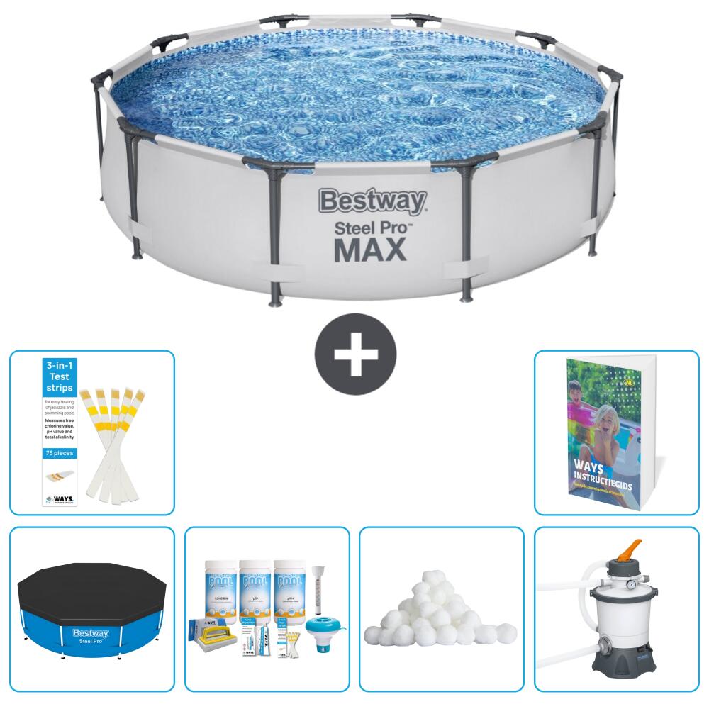 BESTWAY Basen Steel Pro MAX Okrągły - 305x76 cm - 7-częściowy S15