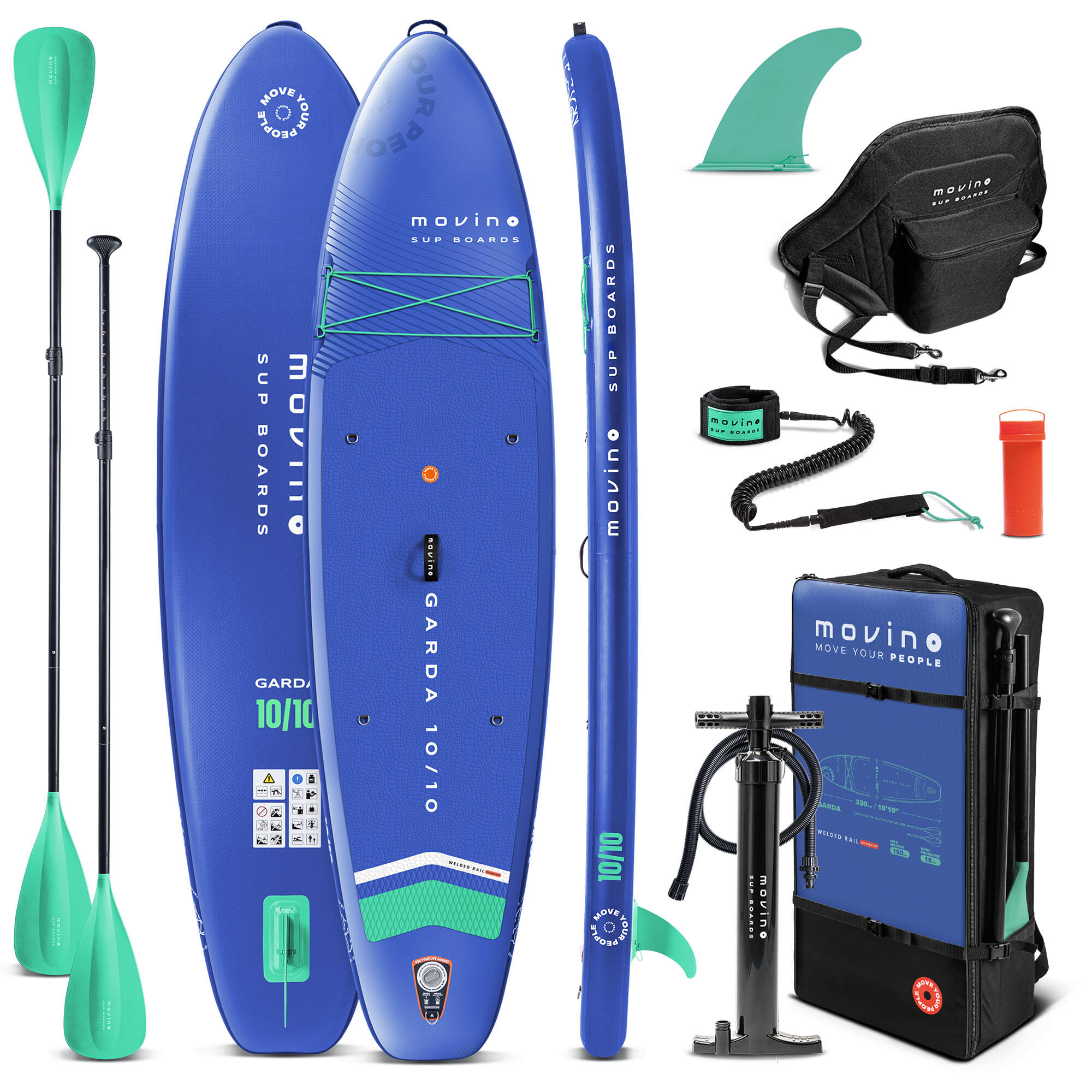 Zgrzewana deska SUP Garda BM 330cm - siedzisko kajakowe wiosło 2 w 1