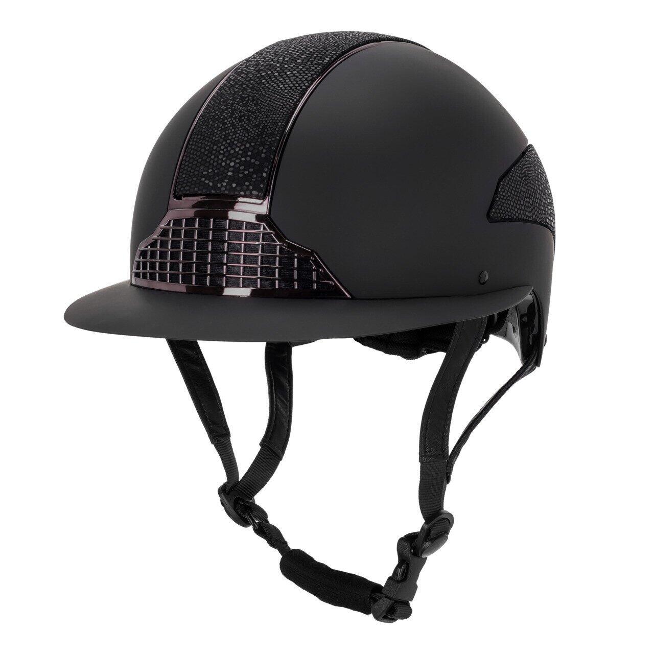 QHP Paardrijcap Detroit Polo Visor - Zwart
