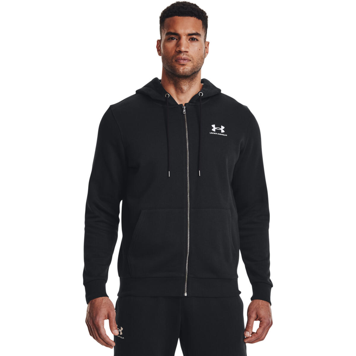 Czarna Bluza Under Armour Essential Fleece Fz Hood Dorosłych
