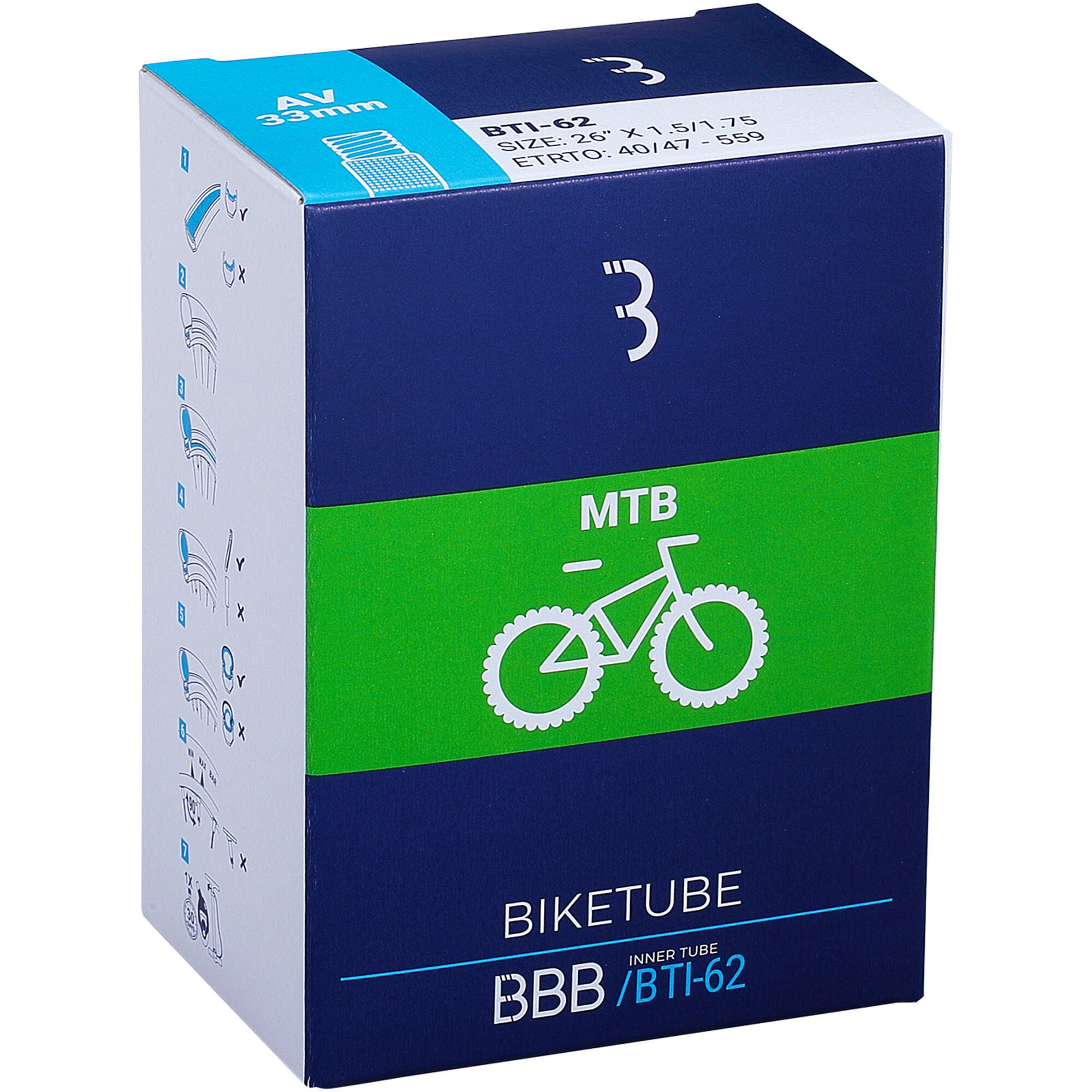 Zdjęcia - Dętka rowerowa BBB   innertube 27,5" FV 33mm 