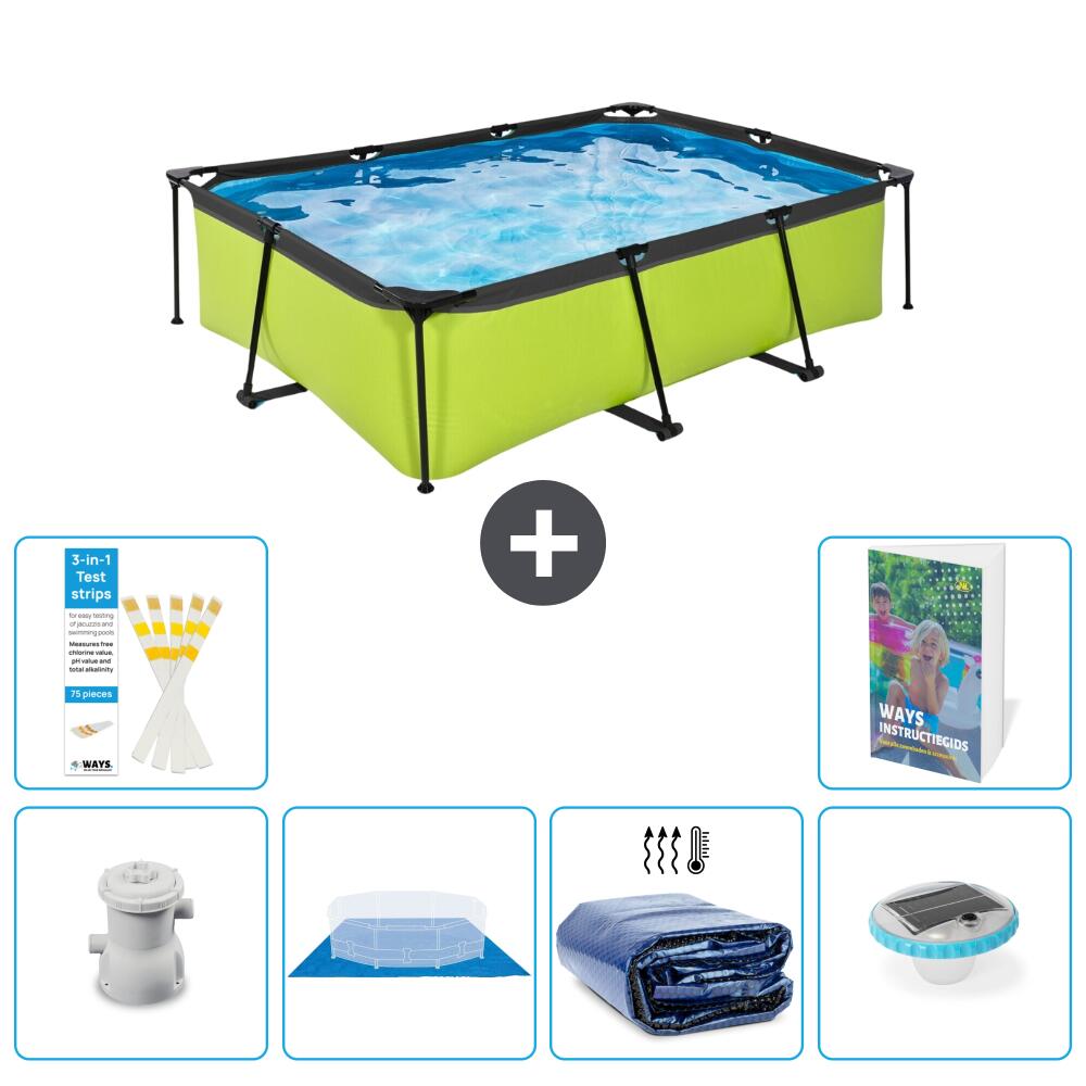 EXIT TOYS Basen Prostokątny - 220x150x65 cm - 7-częściowy S272