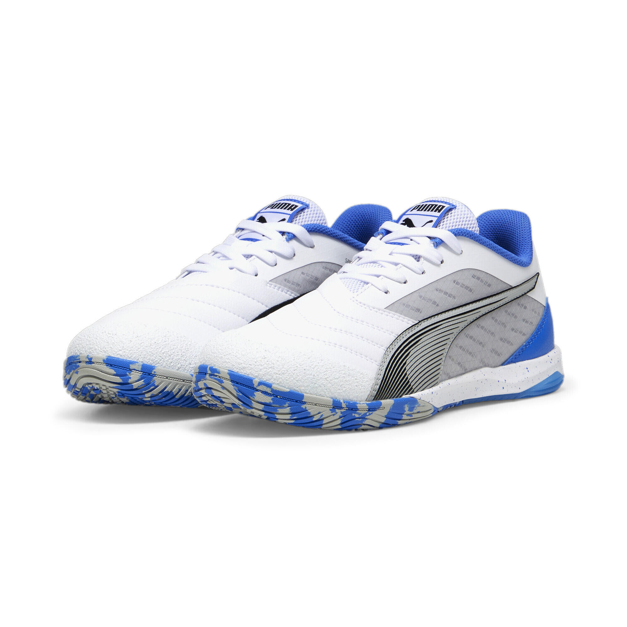Buty do futsalu IBERO IV PUMA White Black Flat Light Gray