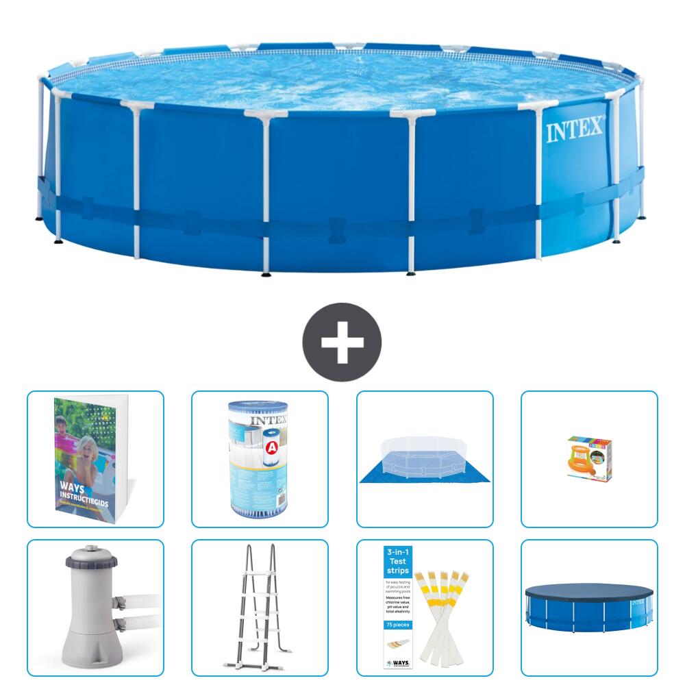 INTEX Basen ze stelażem Okrągły - 457x122 cm - 9-częściowy S541
