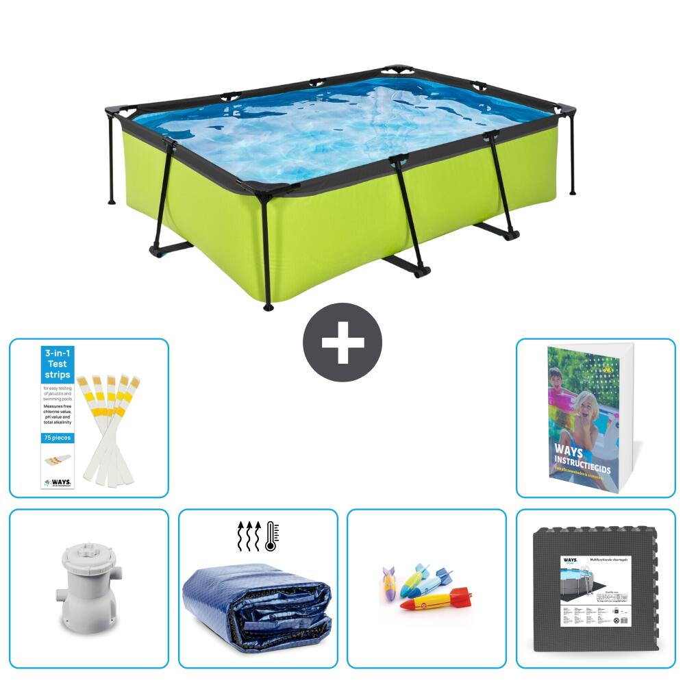 EXIT TOYS Basen Prostokątny - 220x150x65 cm - 7-częściowy S177