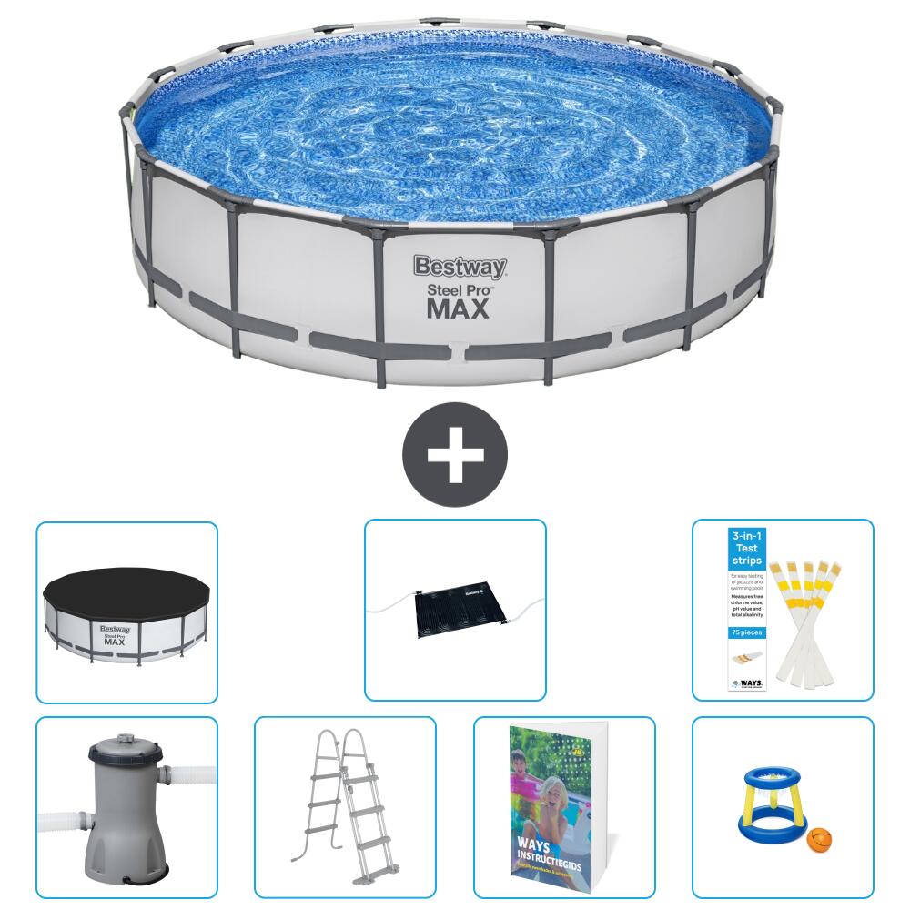 BESTWAY Basen Steel Pro MAX Okrągły - 457x122 cm - 8-częściowy S559