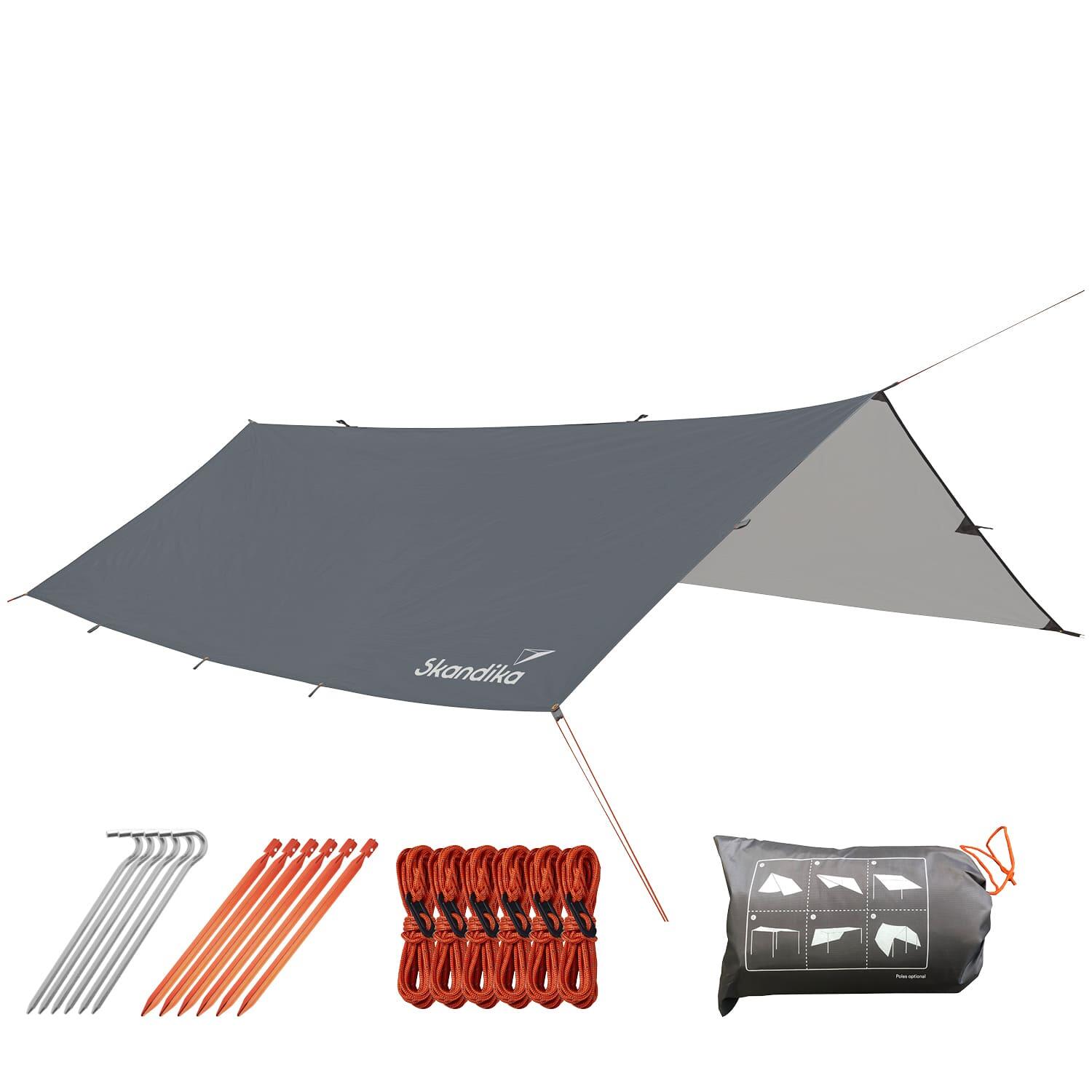 Wielofunkcyjna płachta biwakowa, tarp XL, 5m x 3m, UPF 50+