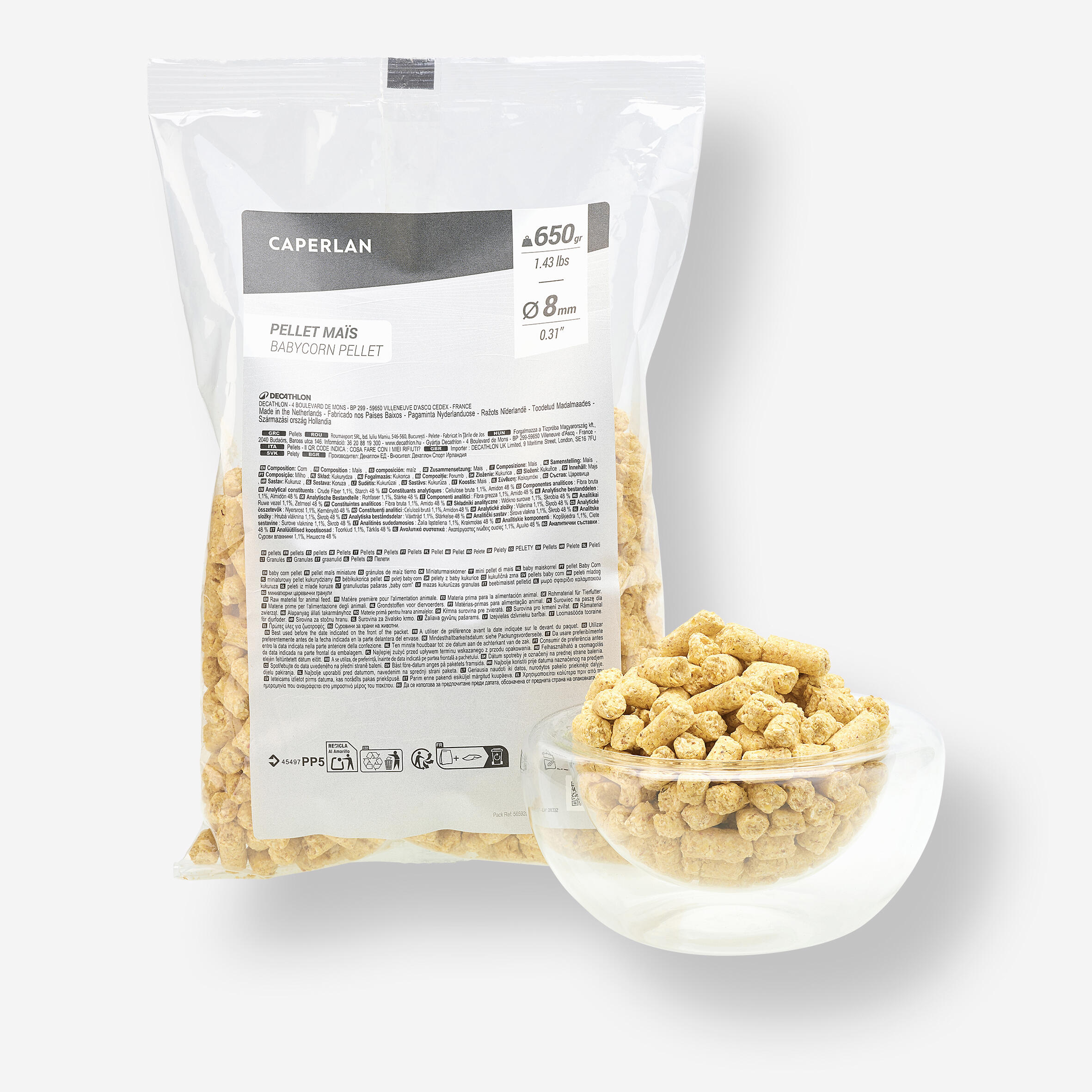 Baby corn pellet Caperlan 8 mm 650 g