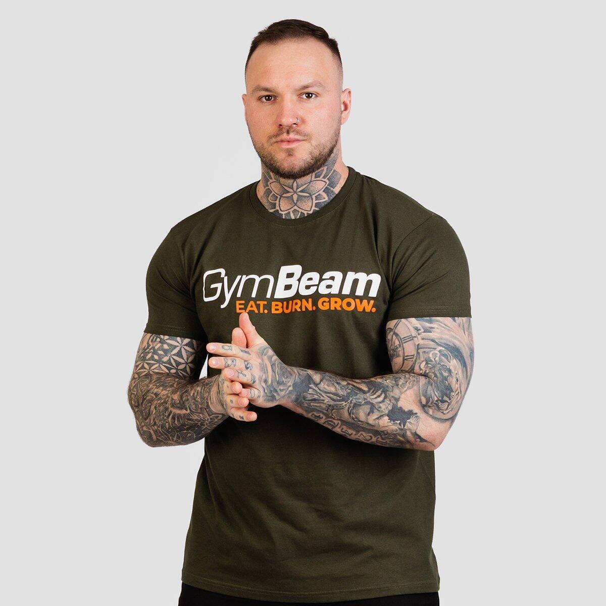 Koszulka męska fitness regular zielona Grow