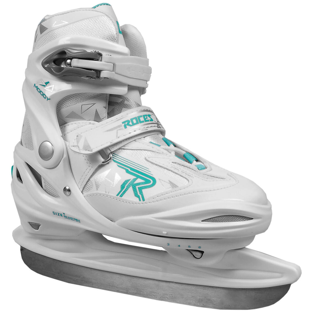 Łyżwy dziecięce Roces Moody Ice 3.0 Girl - regulowane, biało-miętowe