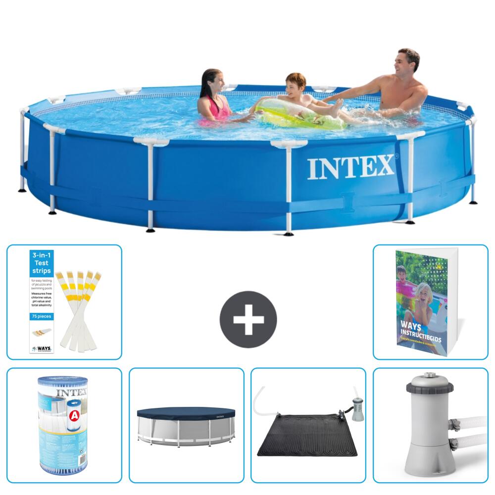 INTEX Basen ze stelażem Okrągły - 366x76 cm - 7-częściowy S97