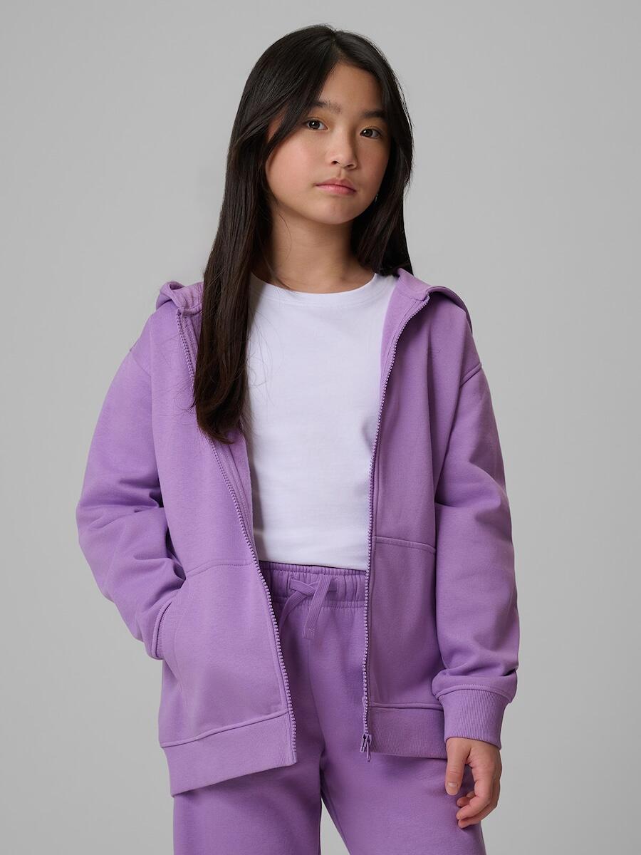 Bluza dresowa loose z kapturem dziewczęca 4F 4FJRSS26TSWSF2715
