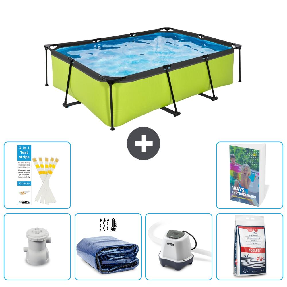 EXIT TOYS Basen Prostokątny - 220x150x65 cm - 7-częściowy S329