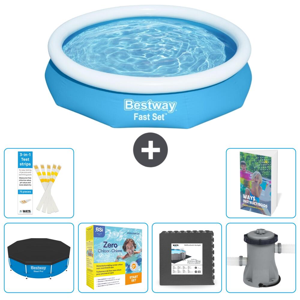 BESTWAY Basen Fast Set Okrągły - 305x66 cm - 7-częściowy S85