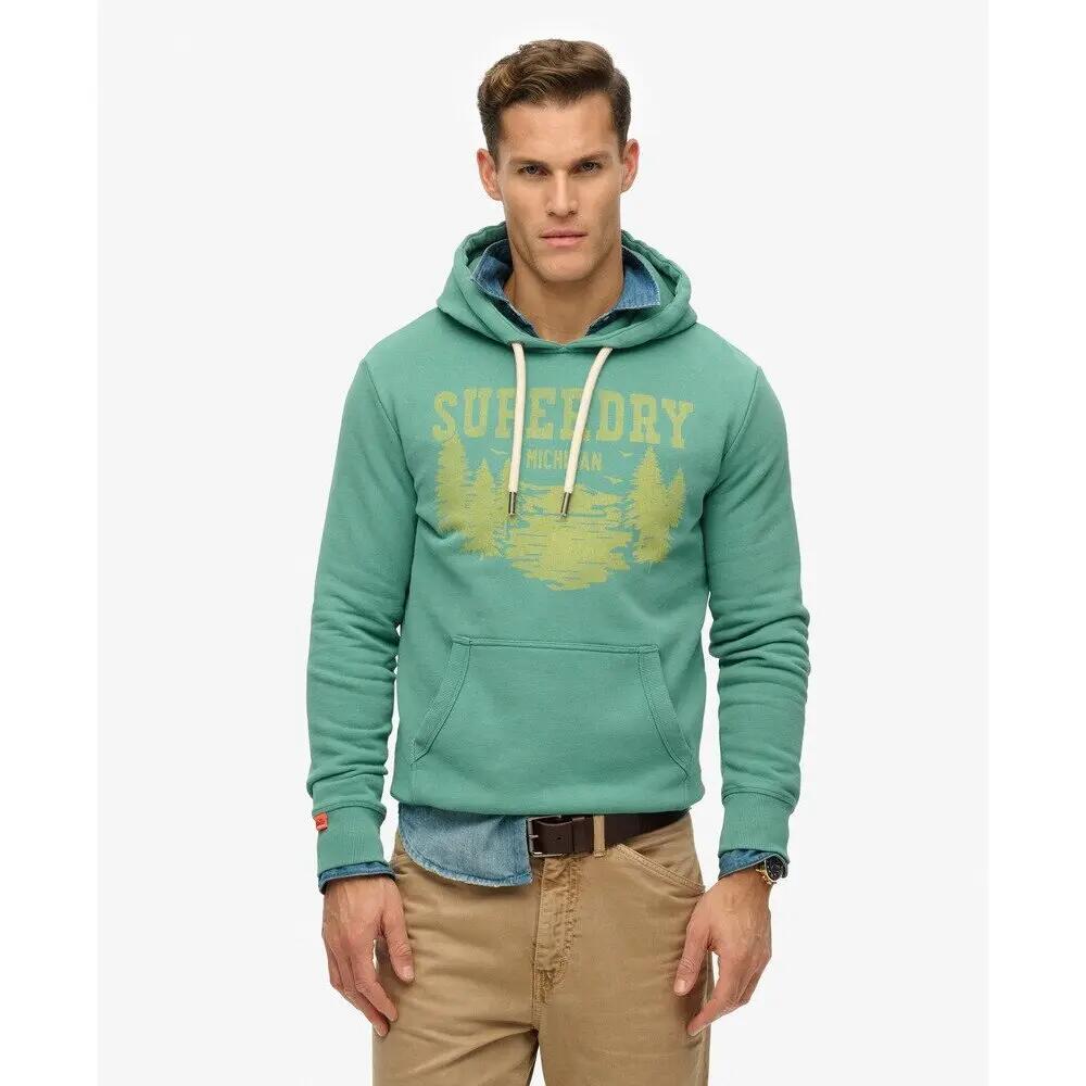 Jednokolorowa, luźna bluza z kapturem Superdry Lo-Fi Outdoor