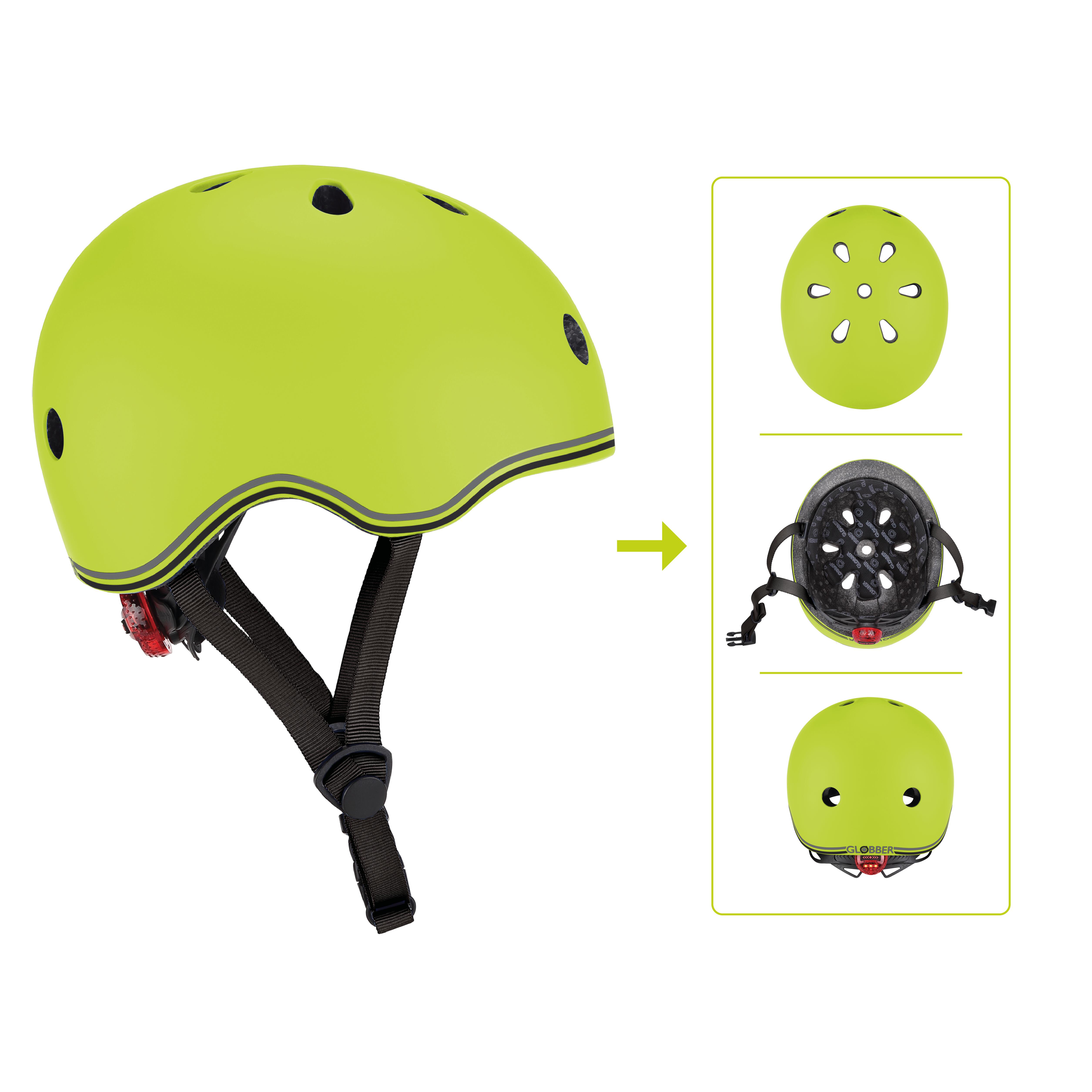 Casco GO UP Lights verde lima