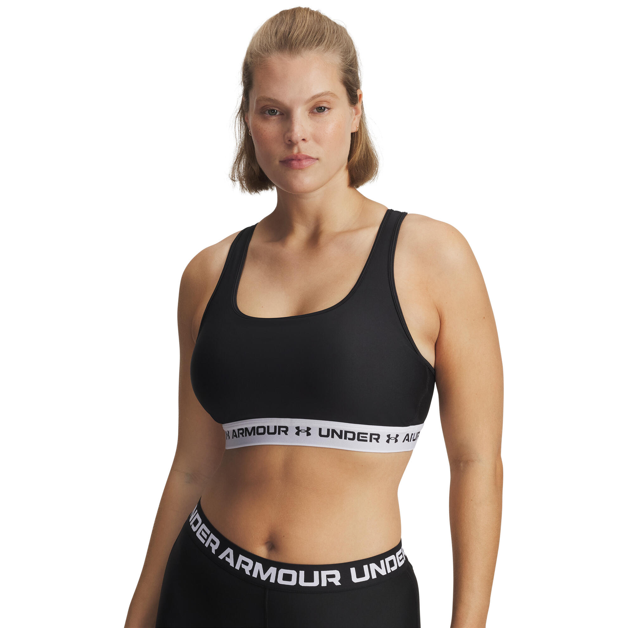 Biustonosz damski Under Armour Crossback Mid Biustonosz Czarny Czarny