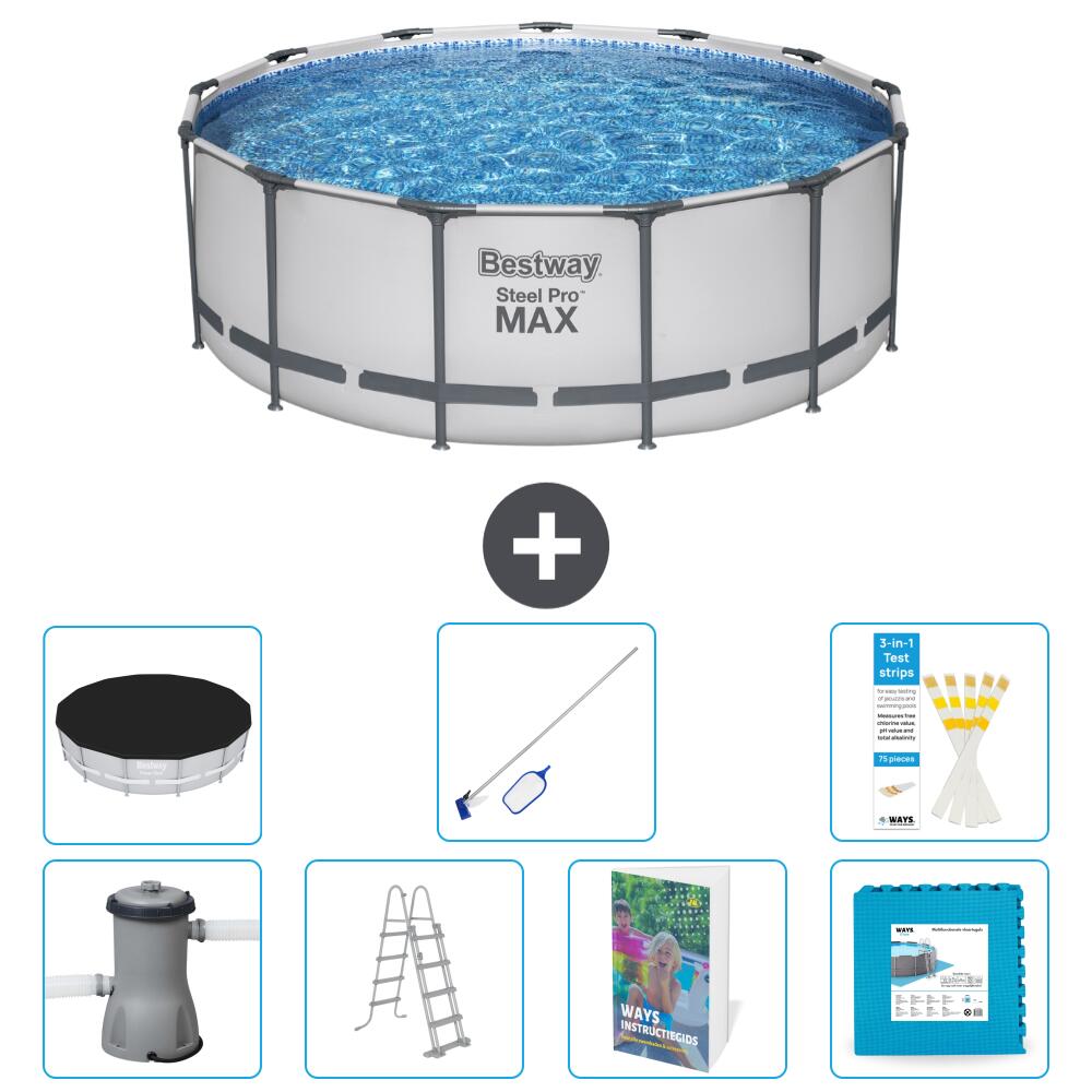 BESTWAY Basen Steel Pro MAX Okrągły - 427x84 cm - 8-częściowy S539