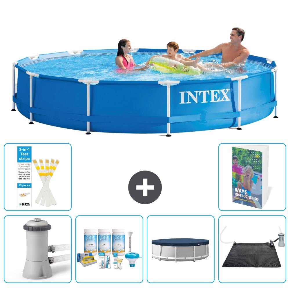 INTEX Basen ze stelażem Okrągły - 366x76 cm - 7-częściowy S284