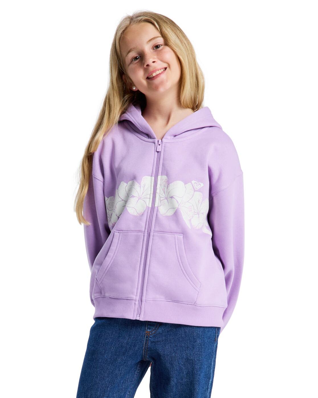 Bluza na zamek dla Dziewczynki MIDNIGHT HIKE BRUSHED Fioletowy
