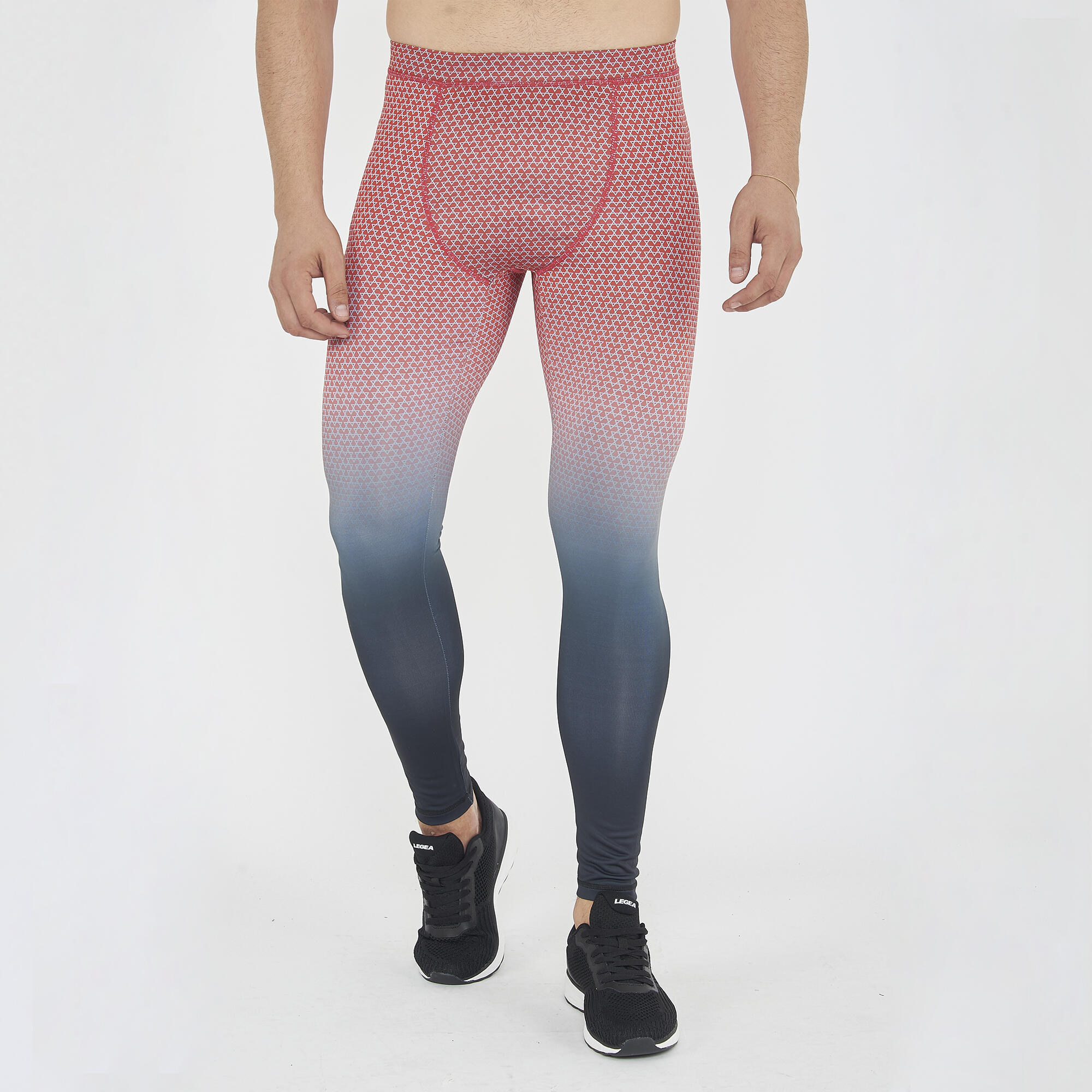 Leggins treningowe PIRAMID męskie czerwono-czarne