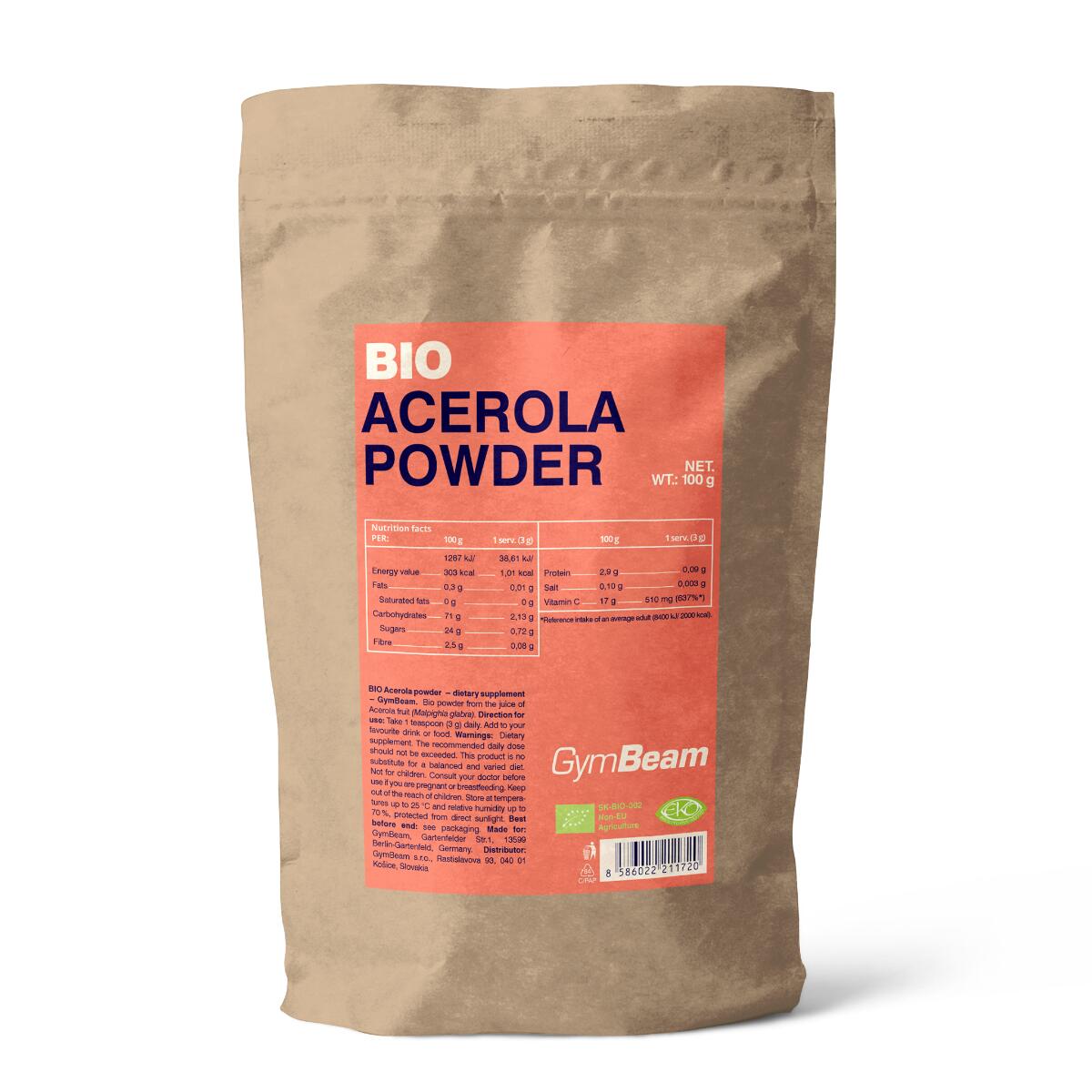 Acerola BIO - GymBeam - Doskonałe źródło witaminy C