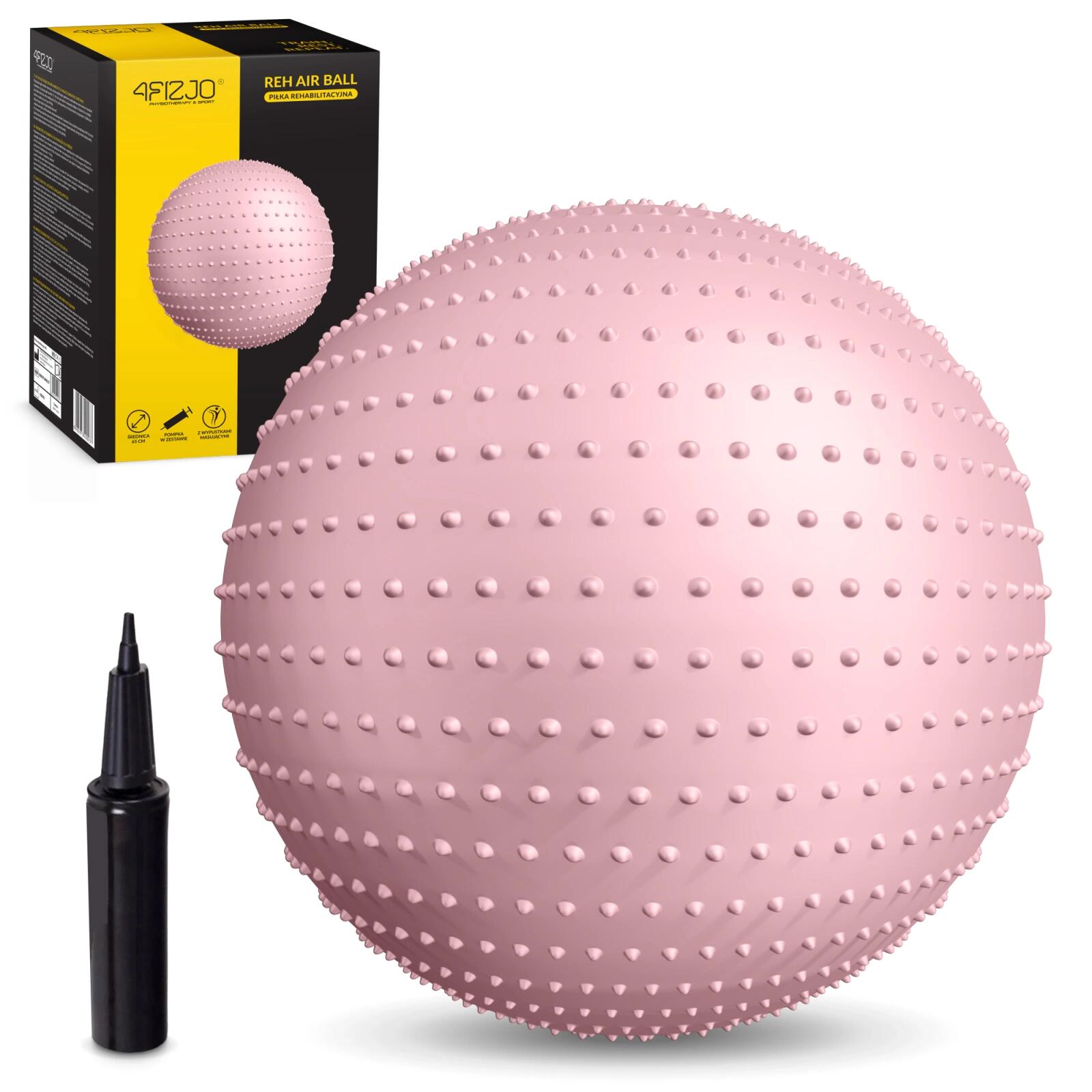 Piłka dmuchana do ćwiczeń z wypustkami 4FIZJO 65 cm