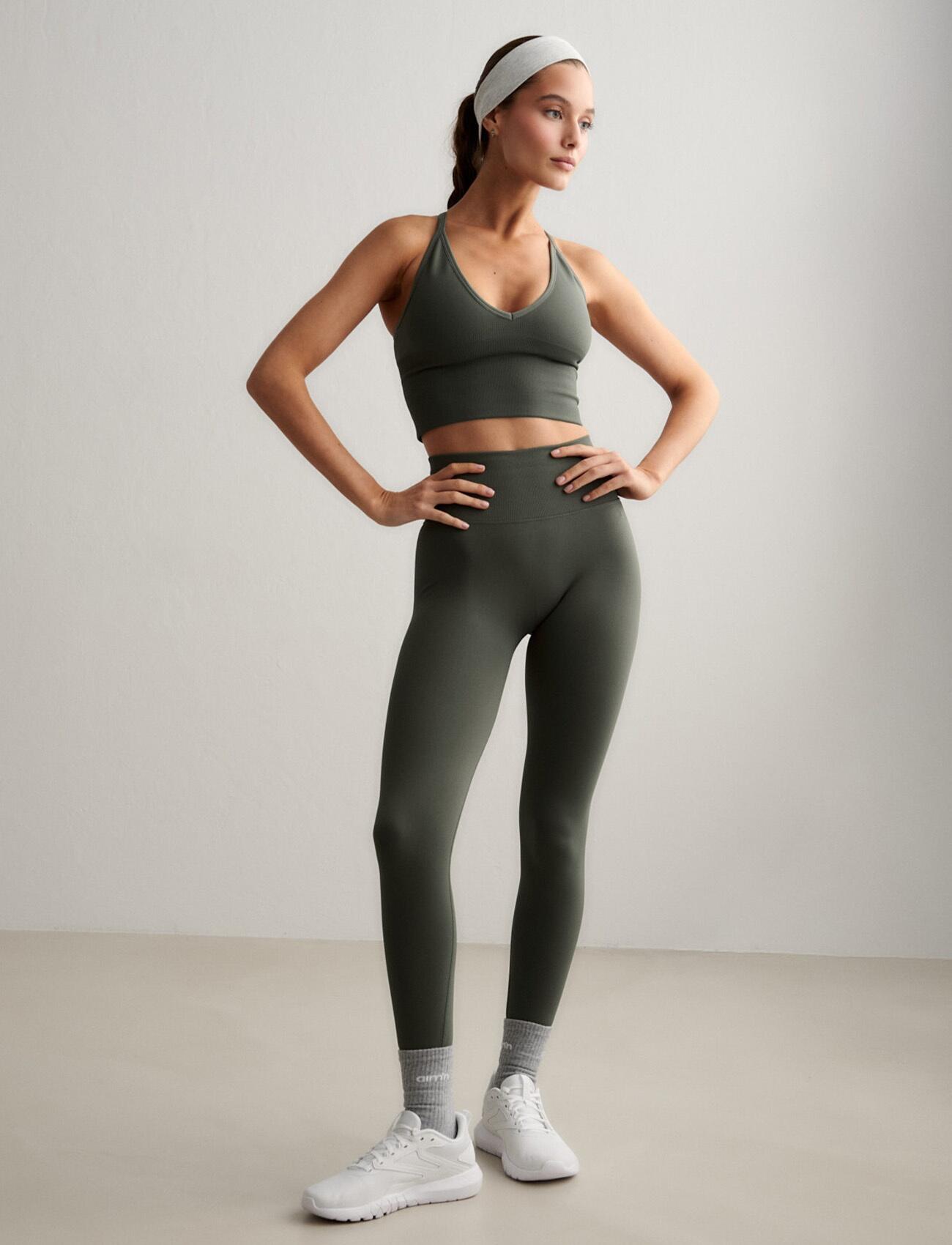 Damskie legginsy invisible scrunch, squat proof Shape Seamless zielone