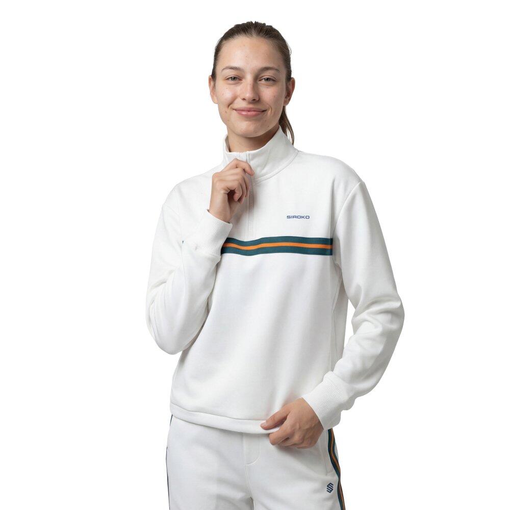 Damska bluza tenisowa ze stójką Siroko Tiebreak-W White