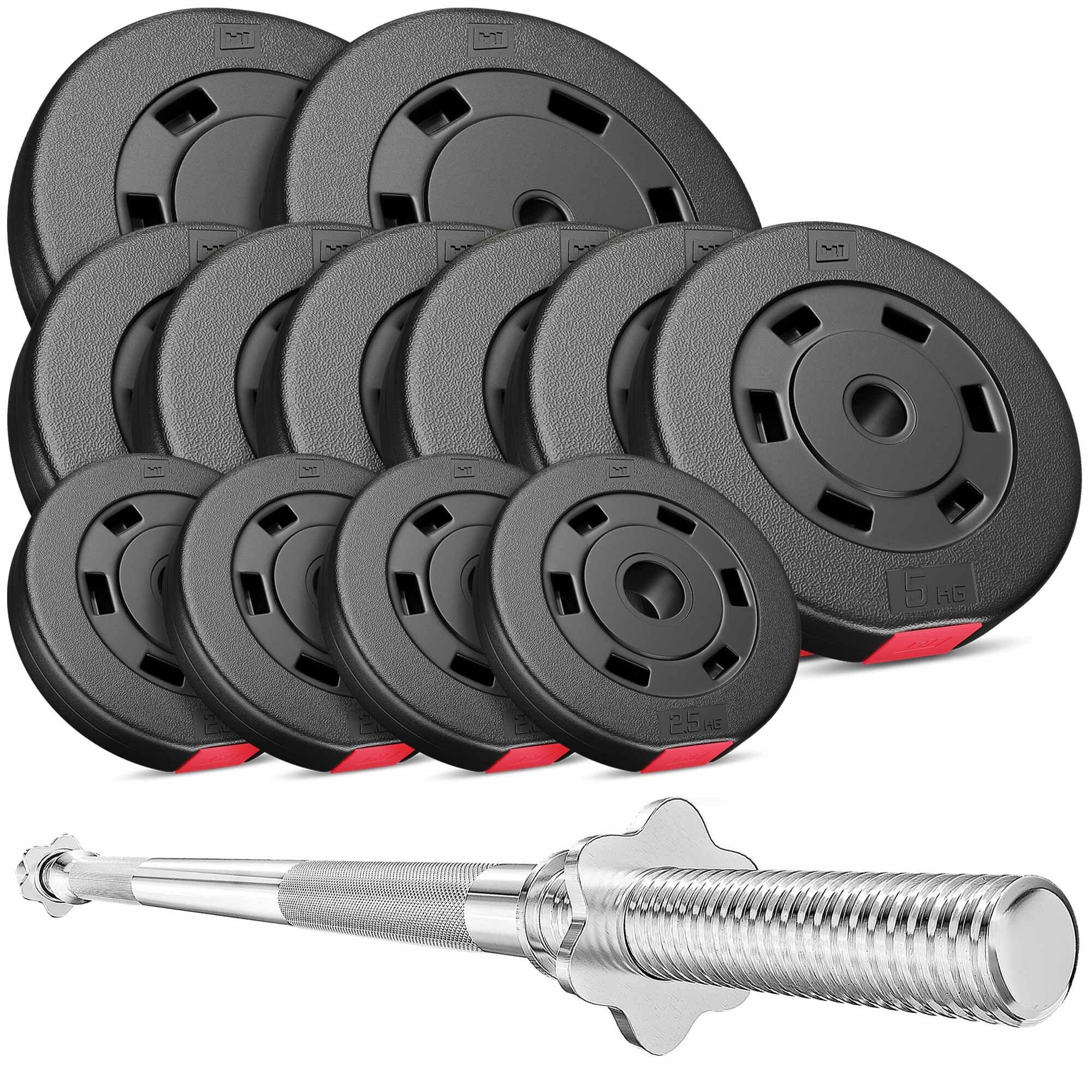 Zestaw obciążeń kompozytowych sztanga Hop-Sport Premium 69kg