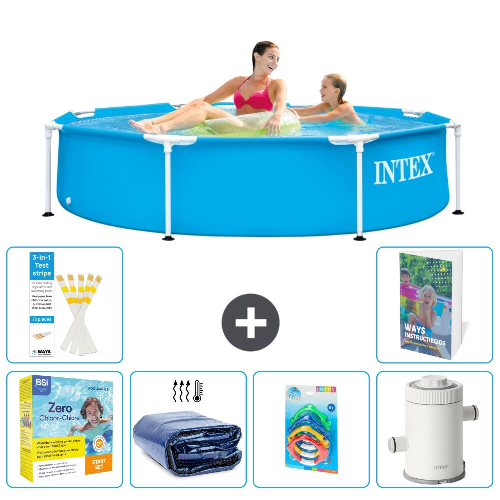 INTEX Basen ze stelażem Okrągły - 244x51 cm - 7-częściowy S7