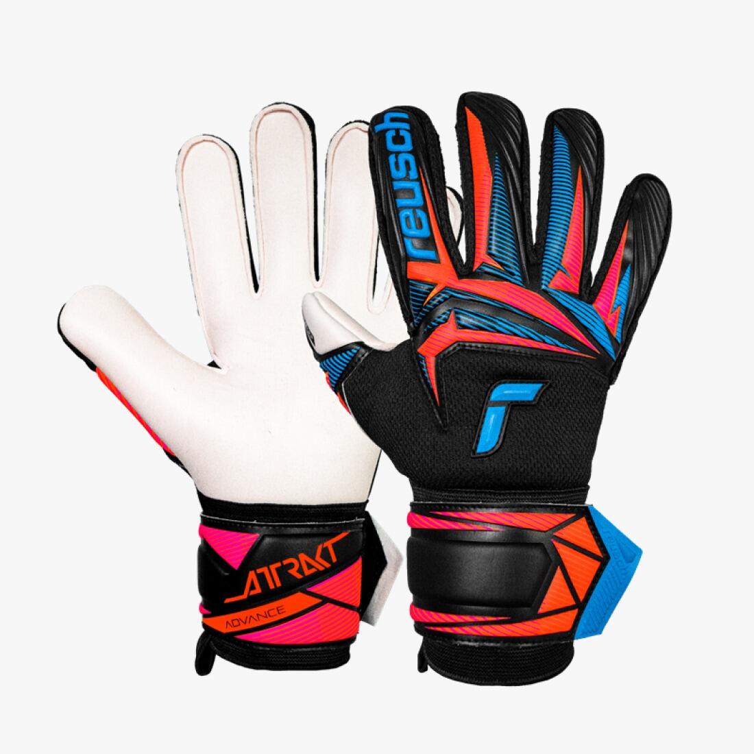 Rękawice bramkarskie Reusch Attrakt Advance black/aqua blue/shocking orange